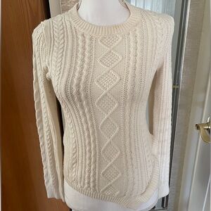 BCBGMaxAzria Cream Cable Knit Sweater